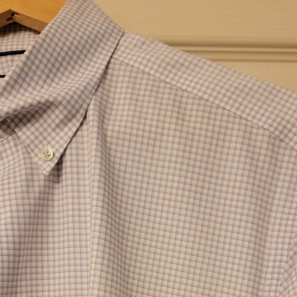 Charles Tyrwhitt Long-Sleeve Oxford Button Down - Blue & Red Checked - Picture 4 of 4